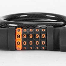 Cargar imagen en el visor de la galería, 5 Digit Codes Combination Bicycle Lock With Taillight Cycling 1.8 Meter Spiral Cable Lock - Black