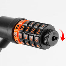 Cargar imagen en el visor de la galería, 5 Digit Codes Combination Bicycle Lock With Taillight Cycling 1.8 Meter Spiral Cable Lock - Black