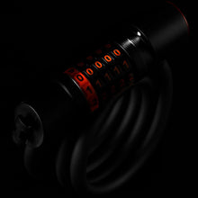 Cargar imagen en el visor de la galería, 5 Digit Codes Combination Bicycle Lock With Taillight Cycling 1.8 Meter Spiral Cable Lock - Black