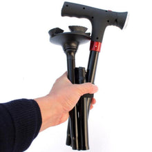 Cargar imagen en el visor de la galería, Walking Stick For Elderly Men / Women Foldable Aluminum Crutches With Alarm And Light Walking Aids