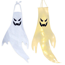 Load image into Gallery viewer, Halloween Lighted Hanging Ghost Windsocks Outdoor Glowing Ghost Witch Home Decor