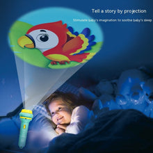 Load image into Gallery viewer, Children's Projection Flashlight Night Story Cartoon Projection Light Educational Toys