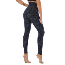 Carregar imagem no visualizador da galeria, Leopard Print Yoga Pants Women's Leggings High Waist Long Tights Exercise & Fitness Trousers Blue