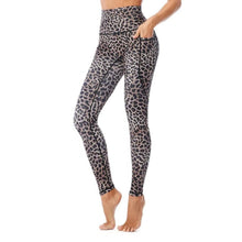 Load image into Gallery viewer, Leopard Print Yoga Pants Women's Leggings High Waist Long Tights Exercise & Fitness Trousers Brown