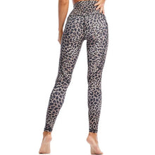 Load image into Gallery viewer, Leopard Print Yoga Pants Women's Leggings High Waist Long Tights Exercise & Fitness Trousers Brown