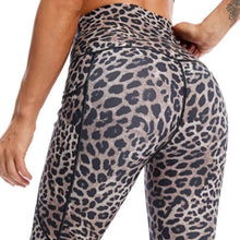 Load image into Gallery viewer, Leopard Print Yoga Pants Women's Leggings High Waist Long Tights Exercise & Fitness Trousers Brown