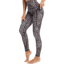 Load image into Gallery viewer, Leopard Print Yoga Pants Women's Leggings High Waist Long Tights Exercise & Fitness Trousers Brown