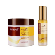 Charger l'image dans la galerie, Karseell Collagen Hair Treatment Maca Power Deep Repair Hair Mask 500ml + Argan Oil Hair Serum 50ml for Dry Damaged Hair All Hair Types