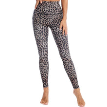 Load image into Gallery viewer, Leopard Print Yoga Pants Women's Leggings High Waist Long Tights Exercise & Fitness Trousers Brown