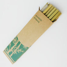 Charger l'image dans la galerie, Paille réutilisable 12 pièces/ensemble pailles et agitateurs naturels en bambou