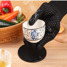 Carregar imagem no visualizador da galeria, Heat-Safe Cooking Gloves Oven Mitts & Pot Holders BBQ/Grill Heat Resistant Gloves
