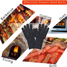 Carregar imagem no visualizador da galeria, Heat-Safe Cooking Gloves Oven Mitts & Pot Holders BBQ/Grill Heat Resistant Gloves
