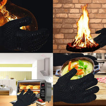 Carregar imagem no visualizador da galeria, Heat-Safe Cooking Gloves Oven Mitts & Pot Holders BBQ/Grill Heat Resistant Gloves