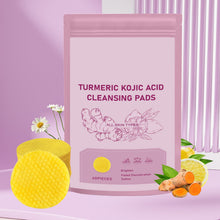 Load image into Gallery viewer, Turmeric Kojic Acid Cleansing Pad 40 Facial Skin Cleaning Pads Cleansing Pore Gentle Skin Care
