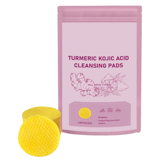 Turmeric Kojic Acid Cleansing Pad 40 Facial Skin Cleaning Pads Cleansing Pore Gentle Skin Care