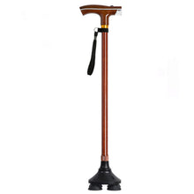 Load image into Gallery viewer, Thick Solid 59-95Cm Wood Effect Walking Aid Aluminum LED Lamp Crutches For The Elderly
