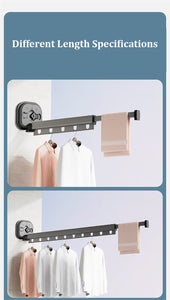 Indoor Folding Clothes Hanger Suction Cup Home Balcony Drying Rack No Punching Retractable Clothes Hanger