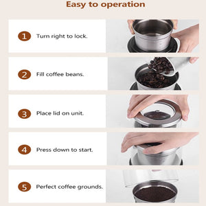 Electric Handheld Coffee Bean Grinder Household Portable High-Precision Coffee Grinders