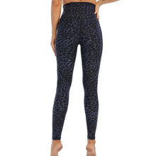 Charger l&#39;image dans la galerie, Leopard Printed Yoga Pants Women&#39;s Leggings High Waist Long Tights Exercise &amp; Fitness Trousers Blue
