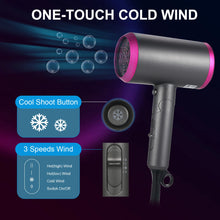 Load image into Gallery viewer, Folding 2 Speeds Hair Dryer Fast Dry Hairdryers with Diffuser &amp; Concentrator
