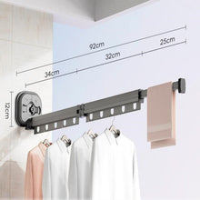 Load image into Gallery viewer, Indoor Folding Clothes Hanger Suction Cup Home Balcony Drying Rack No Punching Retractable Clothes Hanger
