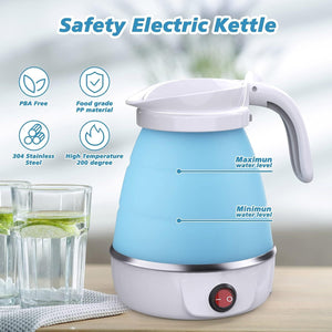 Foldable Electric Kettle, Mini Tea, Coffee Kettle, Collapsible Kettle For Travelling, Outdoor Hiking, Camping