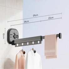 Load image into Gallery viewer, Indoor Folding Clothes Hanger Suction Cup Home Balcony Drying Rack No Punching Retractable Clothes Hanger
