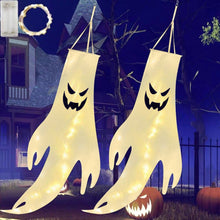 Carregar imagem no visualizador da galeria, Halloween Lighted Hanging Ghost Windsocks Outdoor Glowing Ghost Witch Home Decor
