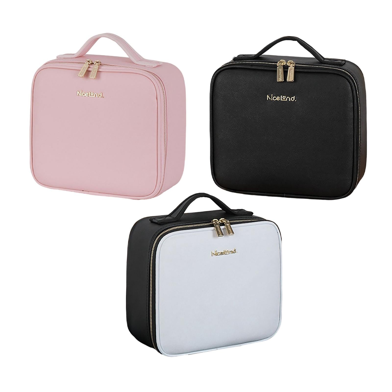 Smart LED Cosmetic Case With Mirror Large Capacity Cosmetic & Toiletry Bags Travel Makeup Case 12inches