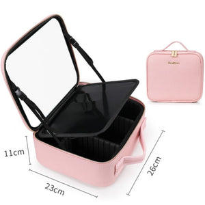 Smart LED Cosmetic Case With Mirror Large Capacity Cosmetic & Toiletry Bags Travel Makeup Case 12inches